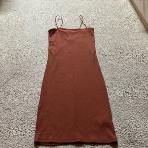 Mandee Salmon Body Fit Maxi Dress